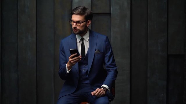 full hd video of young handsome stylish businessman - 4x slow motion