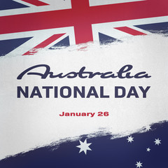 Fototapeta na wymiar Australia National Day. Australian Flag with stripes and national colors. Australia National Day. January 26.