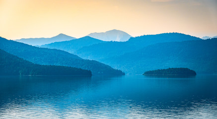 sailboats at the walchensee lake in germany