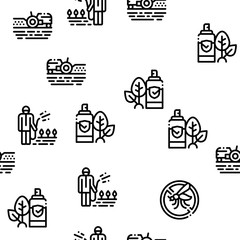 Pesticides Chemical Seamless Pattern Vector Thin Line. Illustrations