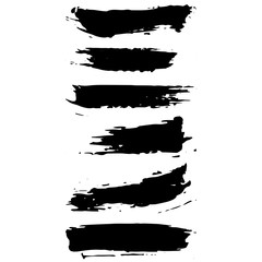 Set of vector brush strokes. Dirty ink texture splatters. Grunge rectangle text boxes	