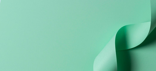 Abstract geometric shape light green color paper background