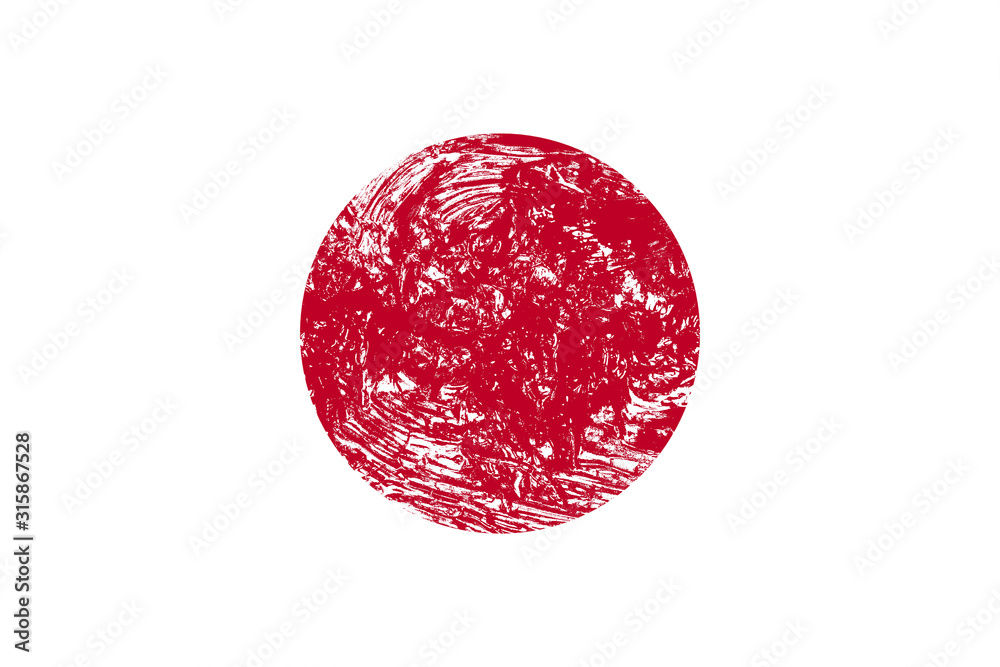 Poster flag of japan with texture. template for design