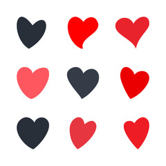 Heart Icons Symbol of Love. Hand Drawn Vector Illustration