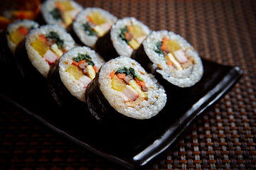 Gimbap, Korean rice roll with vegetable