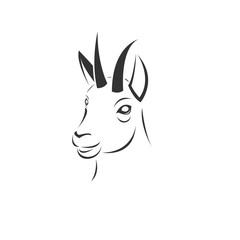 Vector of chamois on a white background, Animal. Easy editable layered  illustration. symbol. logo. icon