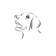 Vector of dog on a white background, Animal. Mammals. Easy editable layered  illustration. symbol. logo. icon