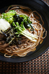 Korean cold soba noodle soup