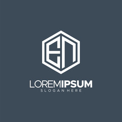 Initial EN Letter geometric letter EN logo design vector. Hexagon Polygon logo concept for business company