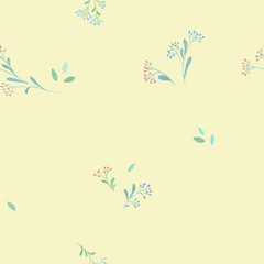 Happy Easter egg background. Paschal bunny. Yellow Easter eggs seamless pattern. Holidays banner. Easter celebration blush flowers. Gift wrap wallpaper. Blossom April decorative floral composition. 