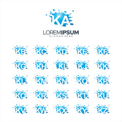 Splash Brush vector letter KA - KZ Logo Vector Illustration 10 EPS
