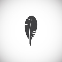 Feather icon on background for graphic and web design. Creative illustration concept symbol for web or mobile app