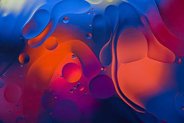 art color background of oil drops on water surface
