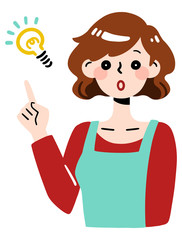 woman inspired by idea / surprised