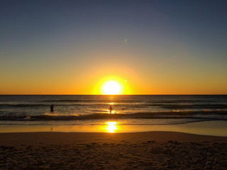 Beautiful sunset on the beach in Western Australia, near city Perth