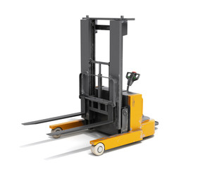 Forklift loader 3D render on white background © nosorogua