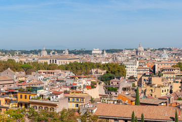 Naklejka premium Rome overview with monument Panorama from Piazzale Garibaldi