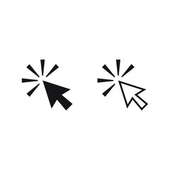 Mouse cursor vector icon, clicking cursor pointer icon vector