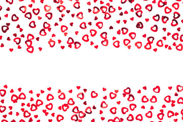Red Hearts On White Background