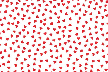 Small Red Hearts On White Background