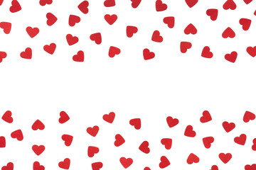 Small Red Hearts On White Background