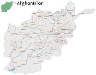 Obraz premium Large and detailed map of the state of Afghanistan