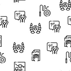 Boss Leader Company Seamless Pattern Vector Thin Line. Illustrations