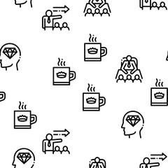 Boss Leader Company Seamless Pattern Vector Thin Line. Illustrations