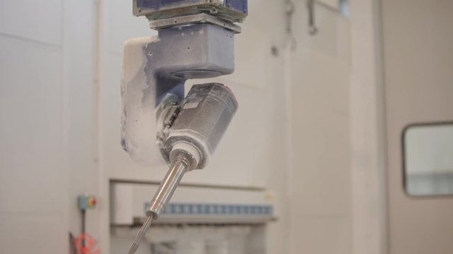 Industry Robot carver machine - carwing out fiber glass - boat factory