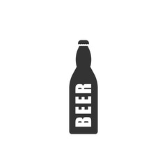 Beer bottle icon on white. Vector