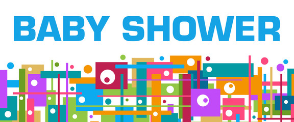 Baby Shower Colorful Random Squares Bottom Background Text 