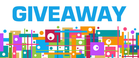 Giveaway Colorful Random Squares Bottom Background Text 