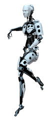 3D Rendering Male Robot on White
