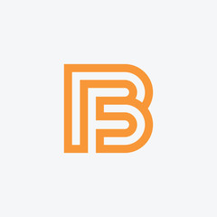 Letter Initial B F Speed Logo Design Template. Vector design template minimalist for your application or corporate identity.