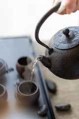 Chinese pouring tea