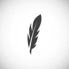Feather icon on background for graphic and web design. Creative illustration concept symbol for web or mobile app
