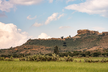 landscape with blue sky
