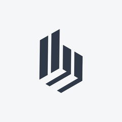 Letter B With Building For Construction Company Logo. Modern logo with lines style. Vector design template elements for your application or corporate identity.