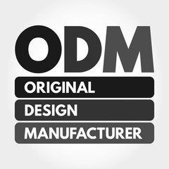 ODM - Original Design Manufacturer acronym, business concept background