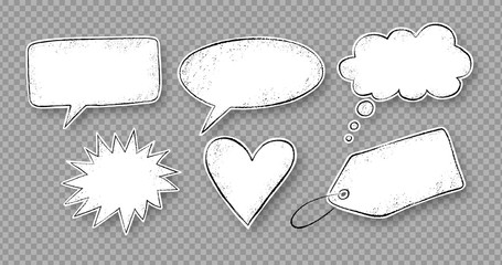 Grunge hand drawn speech bubbles