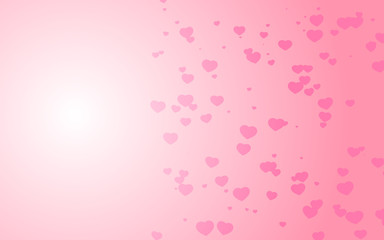 Valentine day pink hearts on pink background.
