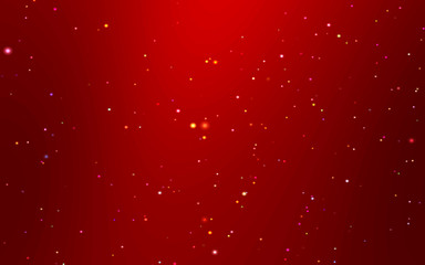 Christmas colorful starry on red black gradient background.