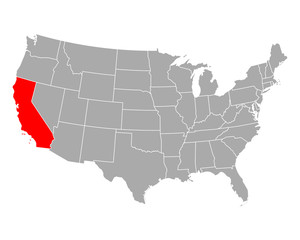 Karte von Kalifornien in USA