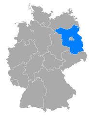 Karte von Brandenburg in Deutschland