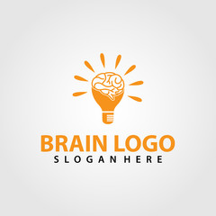 Brain Logo vector template. Silhouette design. Think idea concept. Vector illustration of creative human brain logo. Logotype icon Logo.