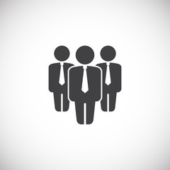 Group of business people related icon on background for graphic and web design. Creative illustration concept symbol for web or mobile app