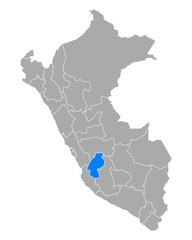 Fototapeta premium Karte von Huancavelica in Peru