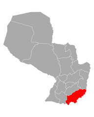 Karte von Itapua in Paraguay