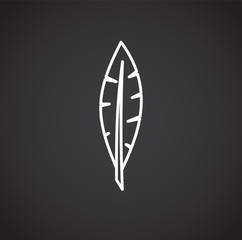 Feather icon outline on background for graphic and web design. Creative illustration concept symbol for web or mobile app