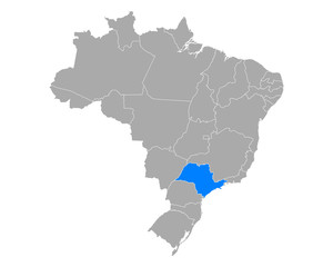 Fototapeta premium Karte von Sao Paulo in Brasilien